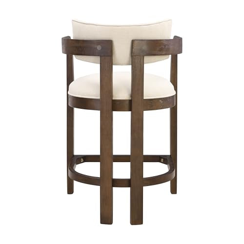 Christopher Knight Home Ryland Bar Table and Chairs Set of 2, 3 Piece Bar Table Set with Upholstered Counter Stool, Rubberwood Counter Height Dining Set for 2, Walnut+Beige