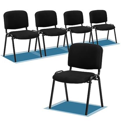 VINGLI 5-Pack Waiting Room Chairs, Stackable Chair for Office, Mesh-Black | Stacking Chairs, Armless Church Chairs, Space-saving, Guest & Reception, Office Lobby, Business Hall - color: Fabric Mesh-black, size: 5-pack