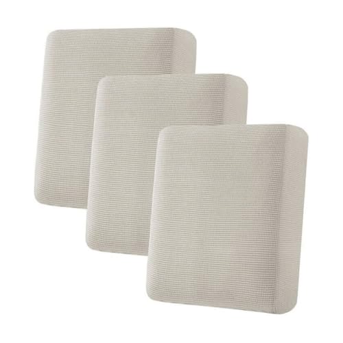 H.VERSAILTEX Super Stretch Individual Seat Cushion Covers - Sofa & Couch Cushion Slipcover Sets - Thick Jacquard Textured Twill Fabric (3 Piece, Island Fossi) - color: Island Fossi, size: 3 Cushion Sofa