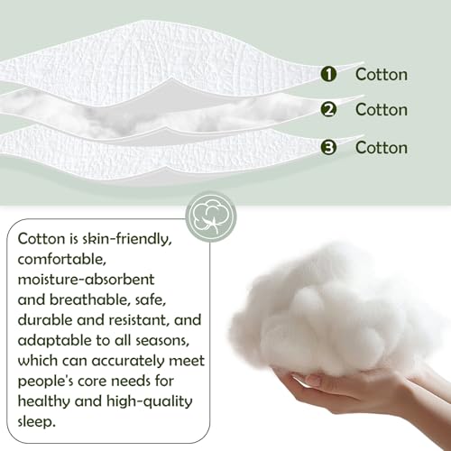 White 100% Cotton King Size Quilt Bedding Set, 3 Pieces Modern Style Coin Pattern Bedspread, Soft Bed 100% Cotton Batting Coverlet, All-Season Quilted Comforter Bed Cover, 1 Bedspread, 2 Pillowcases - color: White, size: King