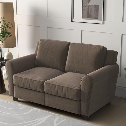 Bonzy Home 2 Piece Sofa Set, 2-Seater Sofa Couch Set of 2, Modern Comfy Sofa with Thick Cushion for Living Room Apartment Office, Brown - color: Brown, size: 58"+58"(2 + 2 Seat)