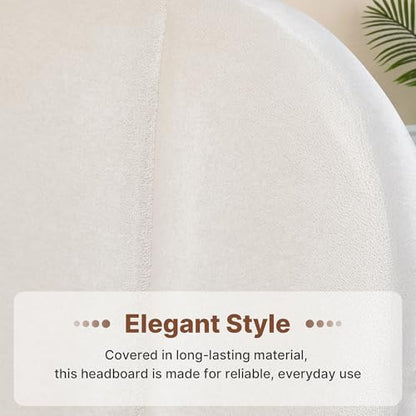 Upholstered Headboard Adjustable Height Queen/King Headboard Velvet Tufted Modern Headboards Easy Assemble Channel Stitched Headboard(Cream Queen) - color: Cream, size: Queen