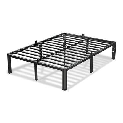 VIPSHOW 12 Inch Queen Bed Frame with Round Corners No Box Spring Needed | 3500lbs Heavy Duty, Under bed storage, 4 mattress stoppers, Headboard holes, Noise-free, Easy assembly & rubber covers - size: Queen, style: 12 Inch
