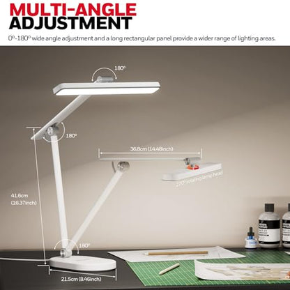 Honeywell HWT-H4 LED Desk Lamp, Eye-Caring, Dimmable, Auto Sensor | CRI97 Sunturalux LED, flicker-free eye care, 3 color temperatures, 5 brightness levels, auto dimming sensor, 60-min timer - color: White