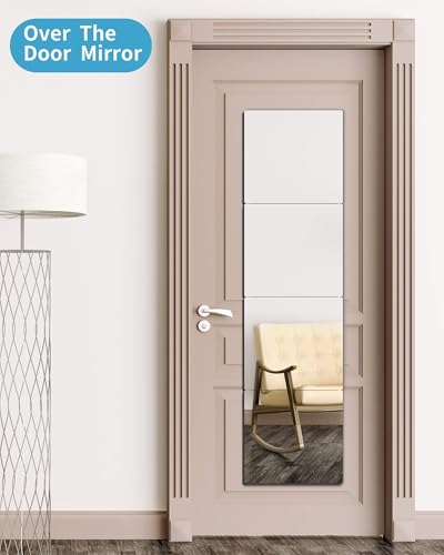 quegau Full Length Wall Mirror Tiles, Made of Shatterproof Plexiglass Acrylic (XL-Large 16"x 16"x 4 Pcs); Non Glass Safety Mirror Great for Baby Kids Playroom, Bedroom, Door, Home Gym - size: 4PCS-16 x16 inches