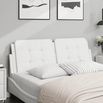 White Headboard Cushion Mounted Wall - Upholstered Headboards Full Size, Bed Frame for Wall, Fabric Headboard, 53.9 in