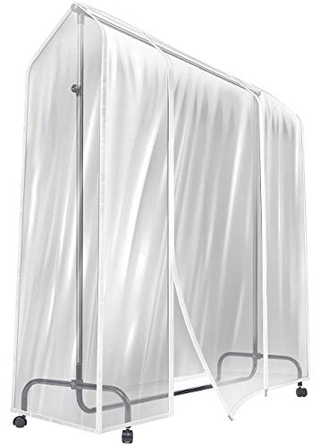Sorbus Cover for Garment Rack 2 Pack- 6 Ft Transparent Clothes Rack Cover, Garment Coat Hanger Protector Dustproof Waterproof Clothing Storage Cover for Dresses, Suits, Coats (Rack Not Included) - size: 2 Pack