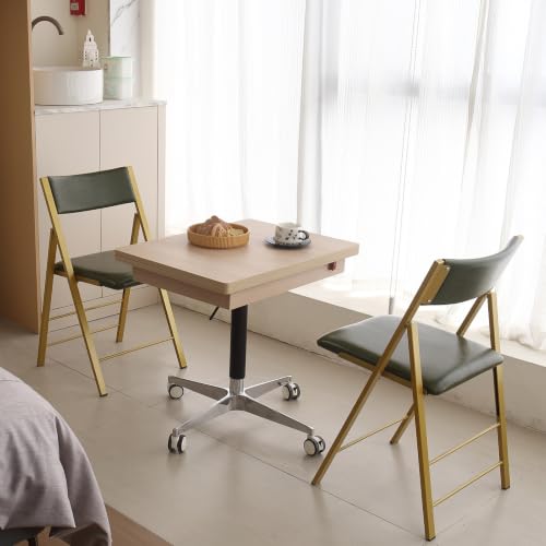 Folding Chairs 2 Pack, 450Lbs Steel Frame Foldable Dining Chairs, Green | 1.37" Folded, Waterproof Rustproof Indoor Outdoor Padded Folding Chairs for Dining Room, Conference Rooms, Weddings, Events - color: Green
