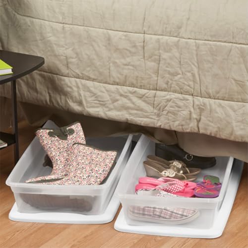 Sterilite 12-Pack 41 Quart Storage Box, Stackable Clear Plastic Bins with Snap-On Lids - Heavy-Duty Organizing Containers for Closet, Bathroom, and Office - size: 41 Quart, style: 12 Pack