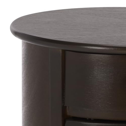 SAFAVIEH Furniture - Tabitha 1-Drawer Accent Table - Dark Chocolate - Solid Wood - Farmhouse Storage Design - Ideal for Living Room, Entryway, 17.7" W x 17.7" D x 26" H - Fully Assembled (AMH5712F) - color: Dark Chocolate