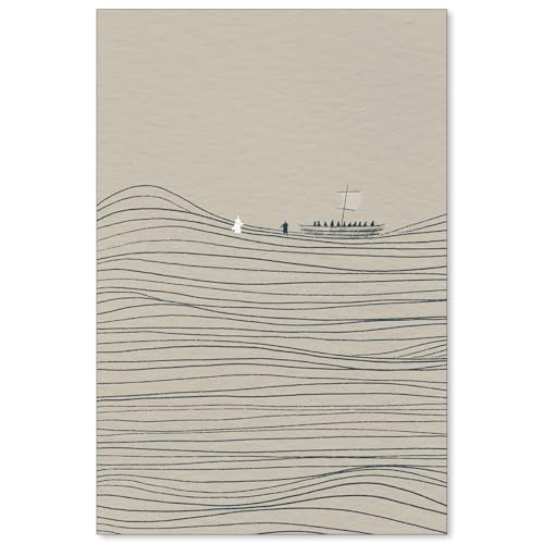 NLIEOPDA Jesus and Peter Walk on Water Wall Art Modern Christian Bible Verses Canvas Poster Boho Beige Religious Sketch Prints for Prayer Living Room Wall Decor 16X24 inch Unframed - color: Christian1-Unframed, size: 24"L x 16"W
