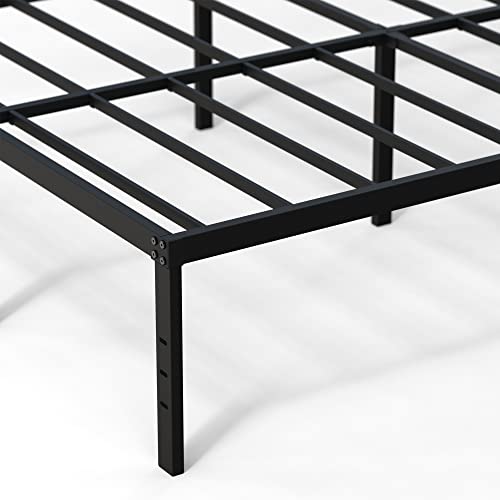 DiaOutro 18 Inch High Bed Frame Queen Size with Storage, Black | Steel Slats Platform No Box Spring Needed Mattress Foundation, Easy Assembly, Noise Free - size: Queen, style: 18 Inch (Black)