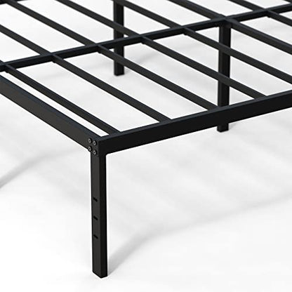 DiaOutro 18 Inch High Bed Frame Queen Size with Storage, Black | Steel Slats Platform No Box Spring Needed Mattress Foundation, Easy Assembly, Noise Free - size: Queen, style: 18 Inch (Black)