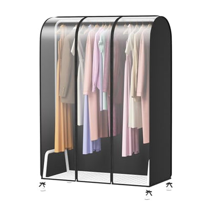 Zilink Clear Garment Rack Cover Clothing Rack Cover 43 in | Dustproof, Breathable, 2 Durable Zippers, Rack Cover for Garment Rack (Rack Not Included) - size: 43"L x 20"W x 60"H - Clear/Black