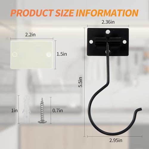 2PCS Banana Hook Under Cabinet,Adhesive Bananas Hanger with Fordable Design,Durable Metal Banana Holder for Hanging Bananas,Kitchen Organization Or Multi-Purpose Home Us(Black) - size: 2 Pieces