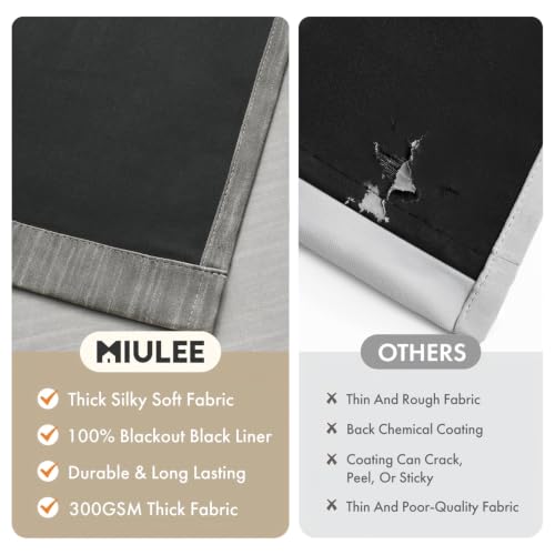 MIULEE Grey and Greyish White Ombre Blackout Curtains 52Wx54L Set of 2 | Full Room Darkening,Thermal Insulated,54 Inch Long,Grommet Drapes for Bedroom/Living Room,Modern Window Treatments - color: Grey and Greyish White, size: 52"W x 54"L (Pack of 2)