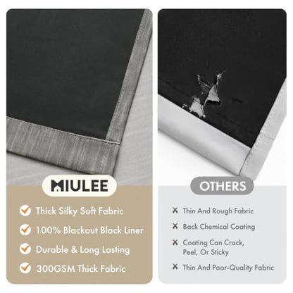 MIULEE Grey and Greyish White Ombre Blackout Curtains 52Wx54L Set of 2 | Full Room Darkening,Thermal Insulated,54 Inch Long,Grommet Drapes for Bedroom/Living Room,Modern Window Treatments - color: Grey and Greyish White, size: 52"W x 54"L (Pack of 2)
