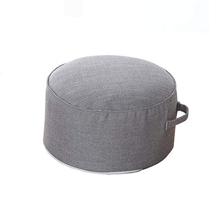 Round Pouf Foot Stools Comfortable Ottoman Floor Seat Cushion Movable Foot Rest Washable Case for Living Room, (Gray) - color: Grey