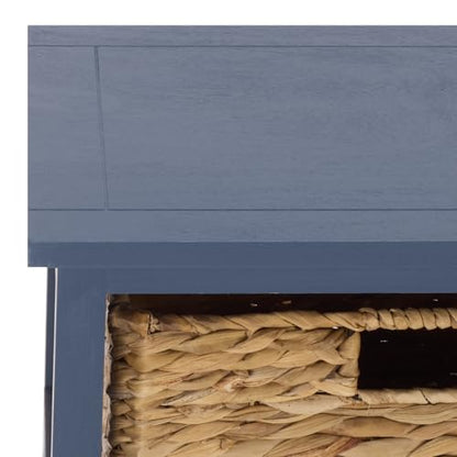 SAFAVIEH Furniture - Vedette 5-Basket Storage Tower - Blue - Solid Wood - Coastal Basket Tower Design - Ideal for Entryway, Living Room, 17.5" W x 13.5" D x 46" H - Fully Assembled (AMH5739H) - color: Blue