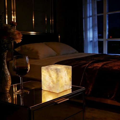 Marble Lamp Nature Marble Table Lamp Rechargeable Pat Light Cordless Night Light Touch Bedside Table Lamps for Bedroom Small Ambient Lamps for Home Decor Living Room Desk Decor (Crystal) - color: Crystal