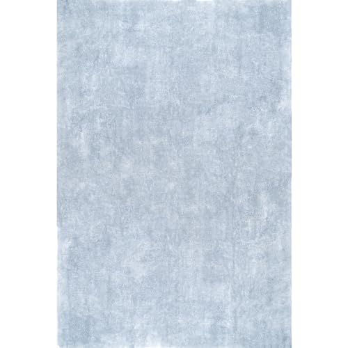 nuLOOM Loni Light Blue Solid Washable Area Rug, 5' x 8' - color: Light Blue, size: 5' x 8' (Rectangular)
