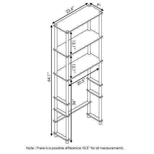 Furinno Turn-N-Tube with 3 Shelves Toilet Space Saver, Espresso/Black - color: Espresso/Black, style: Basic Rack