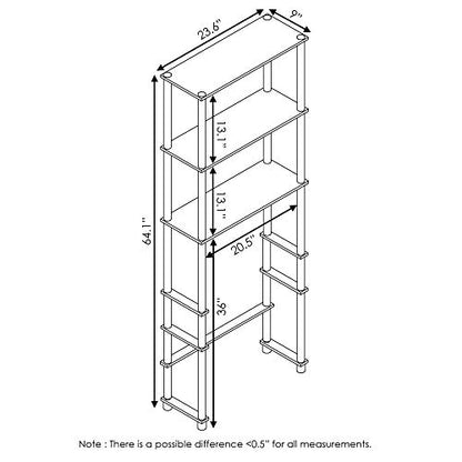 Furinno Turn-N-Tube with 3 Shelves Toilet Space Saver, Espresso/Black - color: Espresso/Black, style: Basic Rack