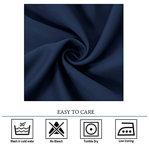 Diraysid Navy Blue Grommet Blackout Curtains for Bedroom Thermal Insulated Room Darkening Curtains Drapes, 52 x 72 inch, 2 Panels - color: Navy Blue, size: 52"W x 72"L (Pack of 2)