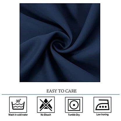 Diraysid Navy Blue Grommet Blackout Curtains for Bedroom Thermal Insulated Room Darkening Curtains Drapes, 52 x 72 inch, 2 Panels - color: Navy Blue, size: 52"W x 72"L (Pack of 2)