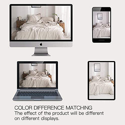 Simple&Opulence 100% Washed Linen Duvet Cover Set with Embroidered,3 Pieces Soft Farmhouse Comforter Set with Button Closure,1 Duvet Cover and 2 Pillowshams(Full,Natural Linen) - color: Embroidery Linen, size: Full
