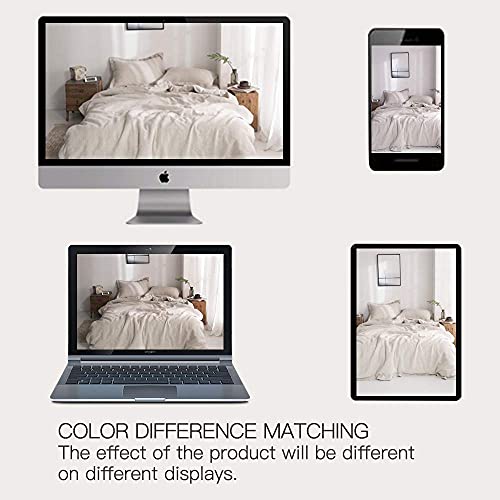 Simple&Opulence 100% Washed Linen Duvet Cover Set with Embroidered,2 Pieces Soft Farmhouse Comforter Set with Button Closure,1 Duvet Cover and 1 Pillowsham(Twin,Natural Linen) - color: Embroidery Linen, size: Twin