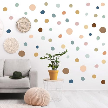 TaoBary 15 Sheet 300 Pcs Irregular Polka Dot Boho Wall Decals,Boho Color | Removable Modern Vinyl Boho Wall Stickers Terrazzo Pattern for Playroom Bedroom - color: Boho Color