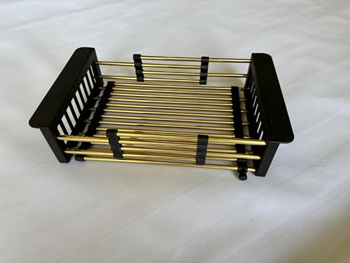 Gold Expandable Dish Drying Rack Over the Sink, Adjustable Stainless Steel Sink Drying Rack for Plates, Bowls & Utensils, Space-Saving Kitchen Counter Drainer(10-18 in) - color: Golden 10-18 in