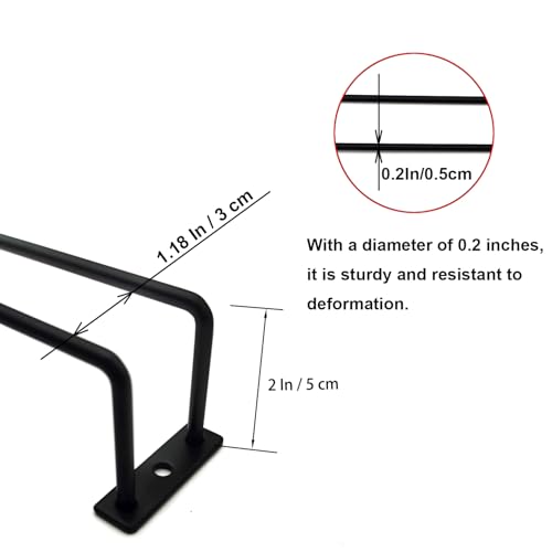 14-Inch Black Wine Glass Rack, Under Cabinet Wine Glass Holder Stainless Steel Stemware Rack - Hanging Stemware Holder for Cabinet Kitchen Bar, Set of 4 - color: Black, size: 14 Inch 4 Pack