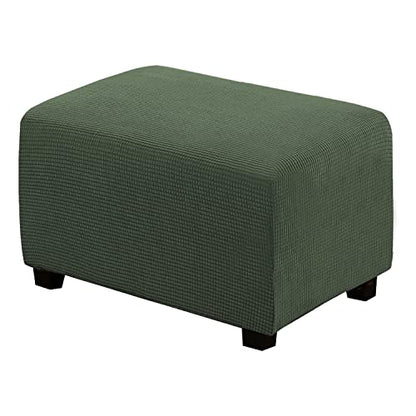 H.VERSAILTEX Ottoman Cover Slipcover Rectangle Fit Length 29'-34' Footrest Sofa Slipcovers Stool Cover Footstool Protector Covers Feature Stretch Thick Soft Jacquard Fabric Washable - Bronze Green - color: Bronze Green, size: Rectangle-Large
