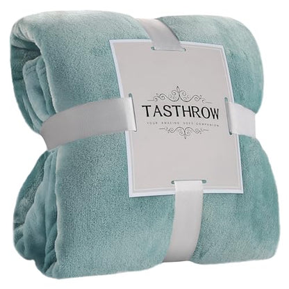 TASTHROW Bluishgreen Throw Blanket 50x60 Inches | Soft Plush Cozy Fleece Flannel Throw Blanket, Lightweight Warm Throws for Bed, Couch, Bedroom and Living Room, All Seasons - color: Bluishgreen, size: 50"x60"