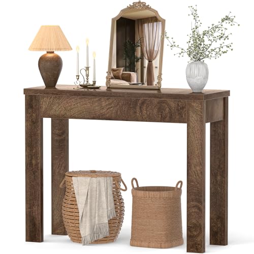 Small Console Table for Entryway, 32" Farmhouse Narrow Sofa Table | Couch Table Behind Sofa, Entry Way Table for Entrance, Hallway, Living Room, Foyer, Cracked Oak - color: Cracked Oak, size: 32"