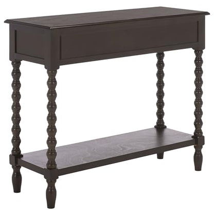 SAFAVIEH Furniture - Athena 2-Drawer Console Table - Dark Chocolate - Solid Wood - Farmhouse Classic Design - Ideal for Entryway, Living Room, Hallway, 35.5" W x 13" D x 29.5" H (CNS5702D) - color: Dark Chocolate