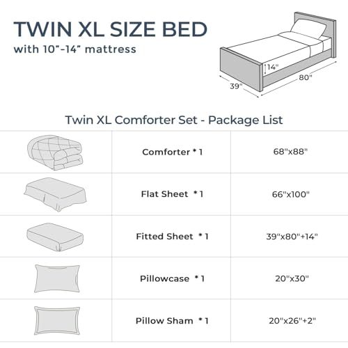 5-Piece Twin XL Comforter Set, Black | Reversible, All-Season, Soft, 5 Piece Set, All-Season Reversible Bed in a Bag, Flat Sheet, Fitted Sheet, Pillowcases - color: Black, size: Twin XL