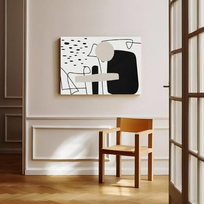 Minimalist Black & White Line Art Wall Decor Poster Wall Art Decor Print Picture Paintings for Living Room Bedroom Decoration Unframe 12x18inch