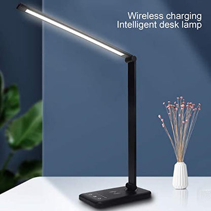 LED Desk Lamp with 5- Dimmable Brightness, Foldable Arm & Built-in 5W USB Charging Port – Compatible with Study, Office and Home Use