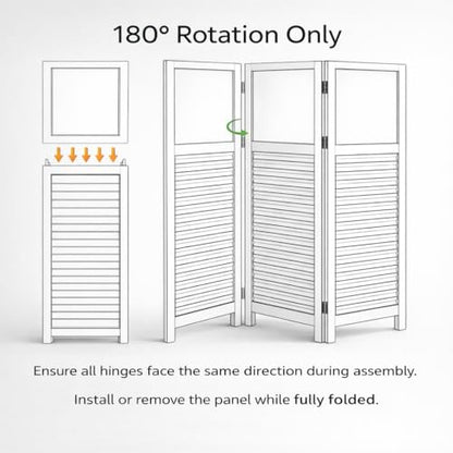 1 Pack 3 Panel Wood Short Room Divider Screen Red White Blue | Freestanding Modular Louvered Partition Screen For Bedroom Home Office Apartment Privacy - color: Red White Blue