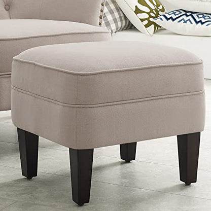 Rosevara Ember Accent Chairs,Mid Century Modern Armchair for Living Room with Ottoman Comfy Seat,Tub Sofa for Bedroom Reading Room, Pearl Beige Velvet - color: Pearl Beige Velvet