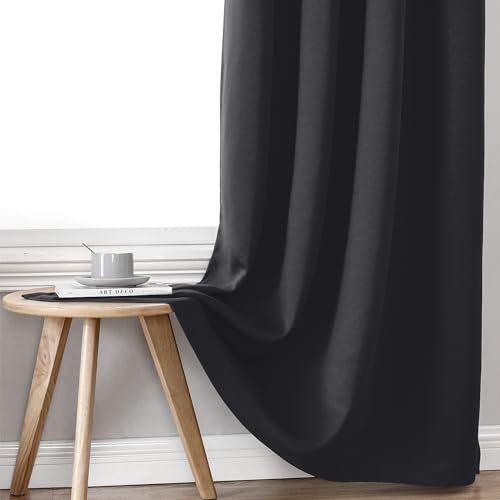 ChrisDowa 100% Blackout Curtains for Bedroom 84 Inches Long 2 Panels Set | 2 Thick Layers, Thermal Insulated, Light Blocking, Grommet, Window Treatment, Living Room Drapes, Dark Grey, 38 x 84 Inch - color: Dark Grey, size: 38"W x 84"L (Pack of 2)