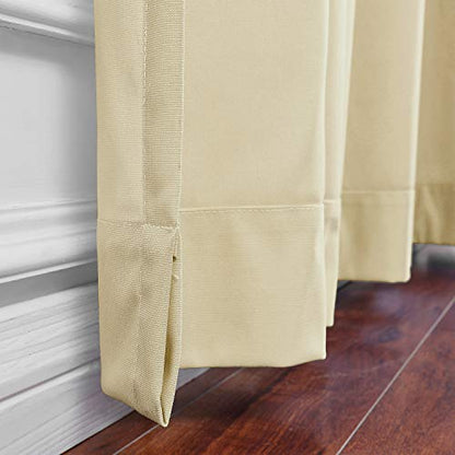 TWOPAGES 5ft Wide x 7ft Tall Room Divider Privacy Cubicle Curtain with Grommet Top (1 Panel,Soyabean) - color: Soyabean, size: 60"W x 84"L (Pack of 1)