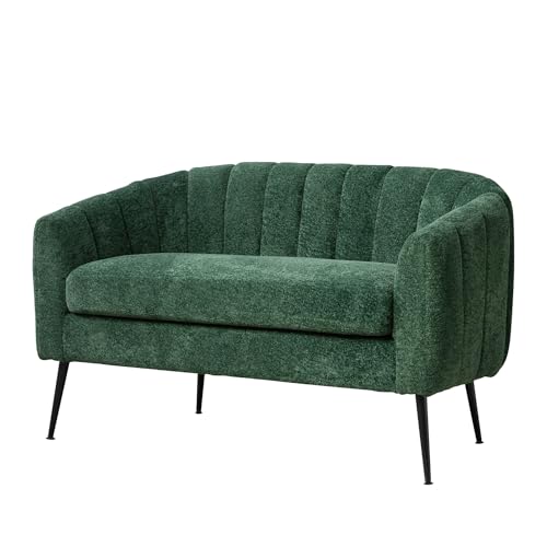 Chifee & Vingol Green Loveseat Sofa 50.2'' Wide Upholstered Loveseat Accent Couch with Metal Legs Modern 2-Seater Sofa for Living Rooms Bedroom Apartment Office,Green - color: S3055-green