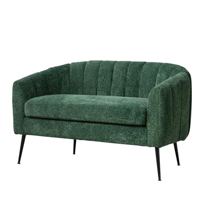 Chifee & Vingol Green Loveseat Sofa 50.2'' Wide Upholstered Loveseat Accent Couch with Metal Legs Modern 2-Seater Sofa for Living Rooms Bedroom Apartment Office,Green - color: S3055-green