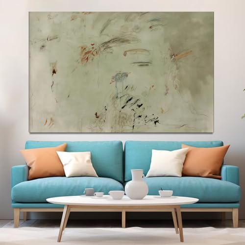 Large Sage Green Abstract Art Print Modern Pastoral Style Wall Decor, Modern Wall Art, Framed Wall Art. (Framed,28×40 inch) - size: 28×40 inch