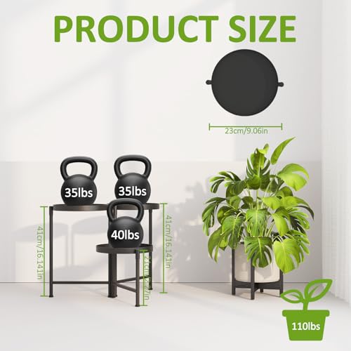 3 Tier Tall Metal Plant Stand, Duty Tiered Flower Shelf for Patio Garden | Foldable storage, Rotatable 3-tier design, leakproof trays, Waterproof rustproof, 10-minute easy assembly - size: 3 Tier