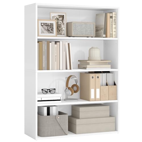VASAGLE CUSTOS Collection - Bookshelf, 4-Tier Bookcase, Book Shelf, Open Storage Shelf, 9.4 x 31.5 x 42.5 Inches, for Living Room, Home Office, Dining Room, Cloud White ULBC174W01 - color: Cloud White, size: 4 Tiers (31.5"W), style: 1 Pack